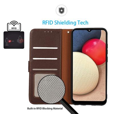 KHAZNEH For Honor 90 Lite 5G/X50i Litchi Texture Cell Phone Stand PU Leather Case Wallet RFID Blocking Phone Cover