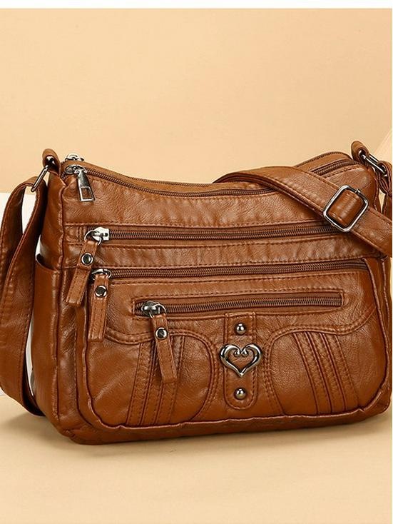 Borsa a Tracolla Grande Capacità in Morbida Pelle da Donna 2025 - Multitasche, Pratica, Borsa a Spalla Casual per Madri di Mezza Età