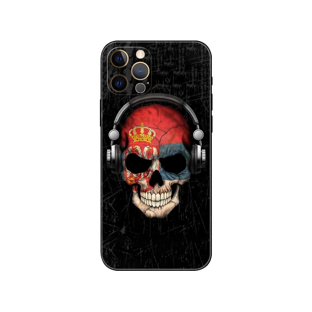 Serbia Flag Phone Case for Iphone 14 Se 6 6s 7 8 Plus X 10 XR XS 11 12 13 Mini Pro MAX Black Tpu Back Cover