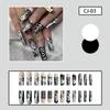Black & White Manga Fake Nails Durable & Never Splitting Fake Nails for Adding Halloween Atmosphere