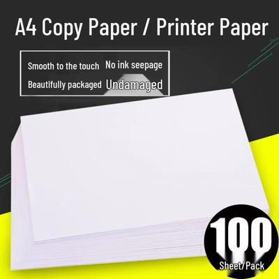 A4 White Copy Paper, 70g/80g, 100 Sheets, Double-Sided, Anti-Static, Office Printing Paper