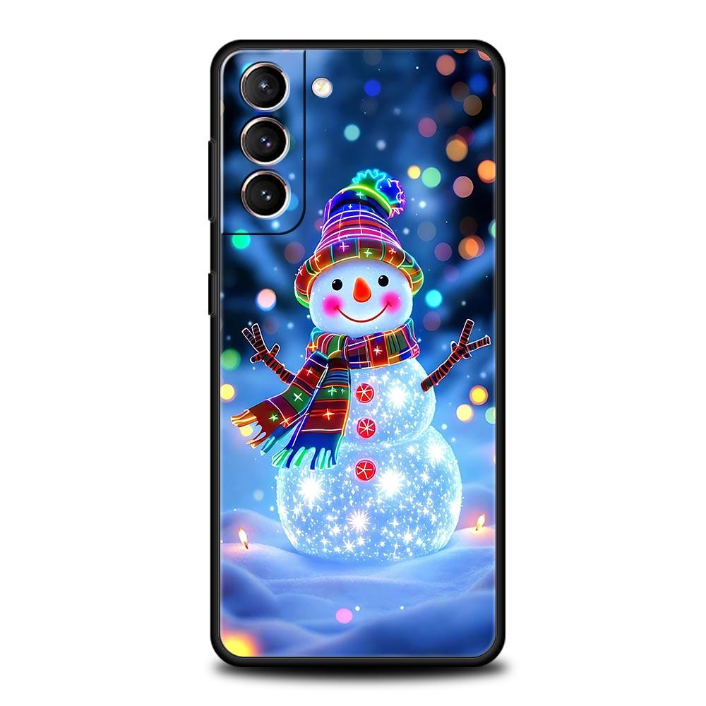 Christmas Snowman Phone Case for Samsung Galaxy S26 S25 S24 S23 S22 S20 S21 FE Ultra S25 Edge Plus 5G Soft TPU Cover Fundas Bags