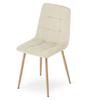 KARA Chair - Light Beige Velvet / Wood-colored Legs X 2
