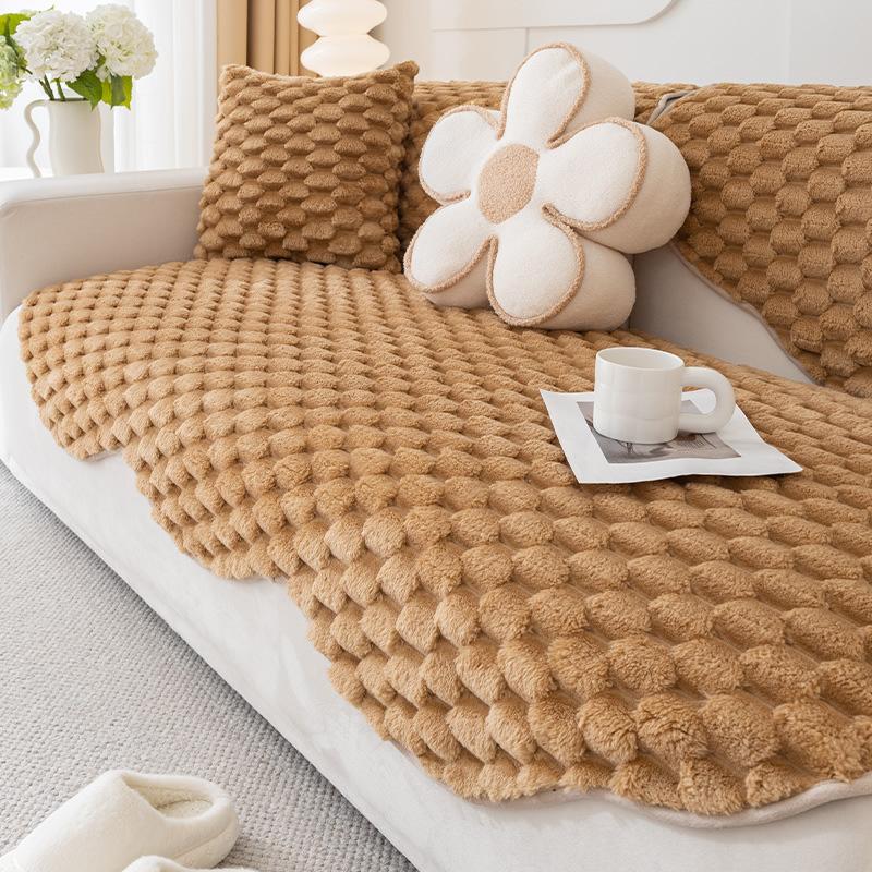 Irregular Shaped Sofa Mat Plush Universal Thickening Sofa Towel Four Seasons Non-Slip Couch Cushion Living Room Home Couch Cover