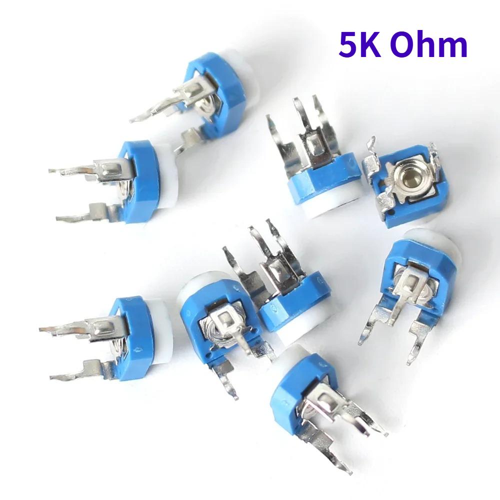 20PCS RM065 Potentiometer 1K 2K 5K 10K 20K 50K 100K 200K 500K 100R 200R 500R 1M Resistance RM 065 Trimmer Potentiometers