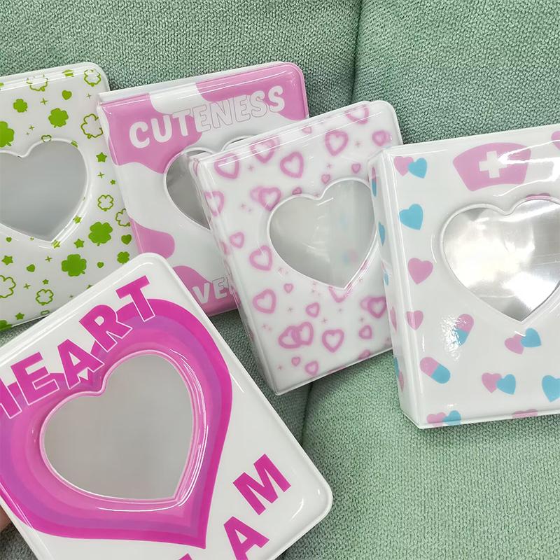 Uroczy album na zdjęcia 3-calowy, pusty, sercowy, etui do przechowywania zdjęć, segregator na karty Kpop, wizytówka, uchwyt na karty ze zdjęciami, 36 kieszeni