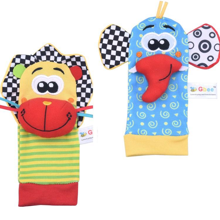 2025Gbee Lion Baby Plush Wrist Rattle & Sock Set - Infant Educational Toy