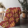 Vibrant African Kilimanjaro Pattern Throw Blanket Boho Decorative Bed Sofa Blanket Red Orange Geometric Design Throw Cover