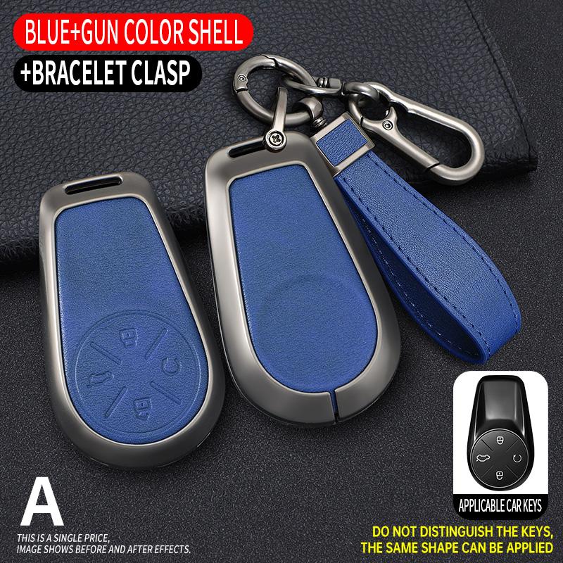 Zinc Alloy Leather Car Remote Smart Key Case Cover Holder for Chery Exeed VX FL CDM\LX PHEV Modified 2024 Keychain Accessories