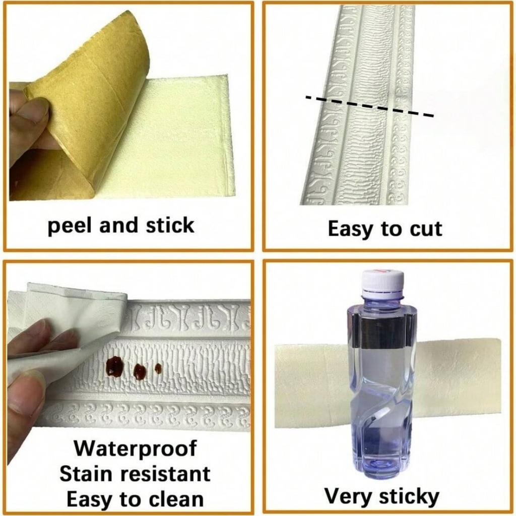 1 Stück 90,55 Zoll Wandpapier dekorative Linie Sockelleistenlinie Dekoration selbstklebend Wohnzimmer Wandgrenze Aufkleber