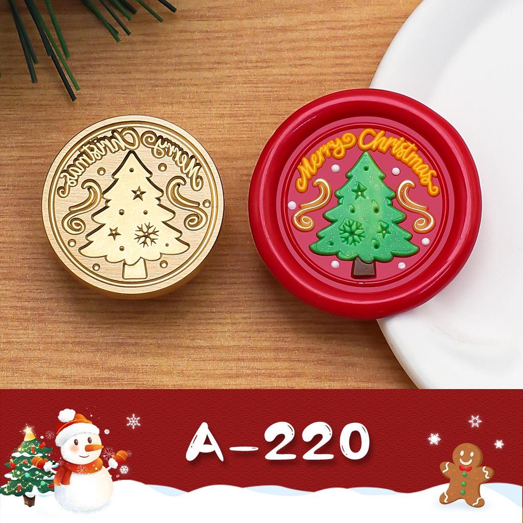2.5cm Brass Engraved Christmas Wax Seal Stamp Heads for Envelopes & Invitations