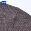 ROMON Men's 100% Pure Wool Thickened Striped Mock Neck Sweater