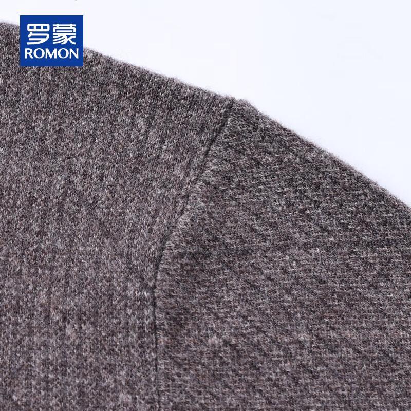 ROMON Men's 100% Pure Wool Thickened Striped Mock Neck Sweater