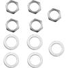 LQ Industrial Jack Socket Nut with Washer 5Sets Silver Electric Guitar Hex Nuts and Washers Guitar Bass Jack Replacement Parts