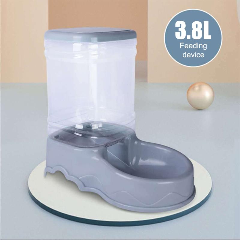 

Высококачественная автоматическая кормушка для домашних животных, поилка большой емкости для собак и кошек, 3,8 л, комбинированное ведро для хранения зерна, товары для животных as the picture