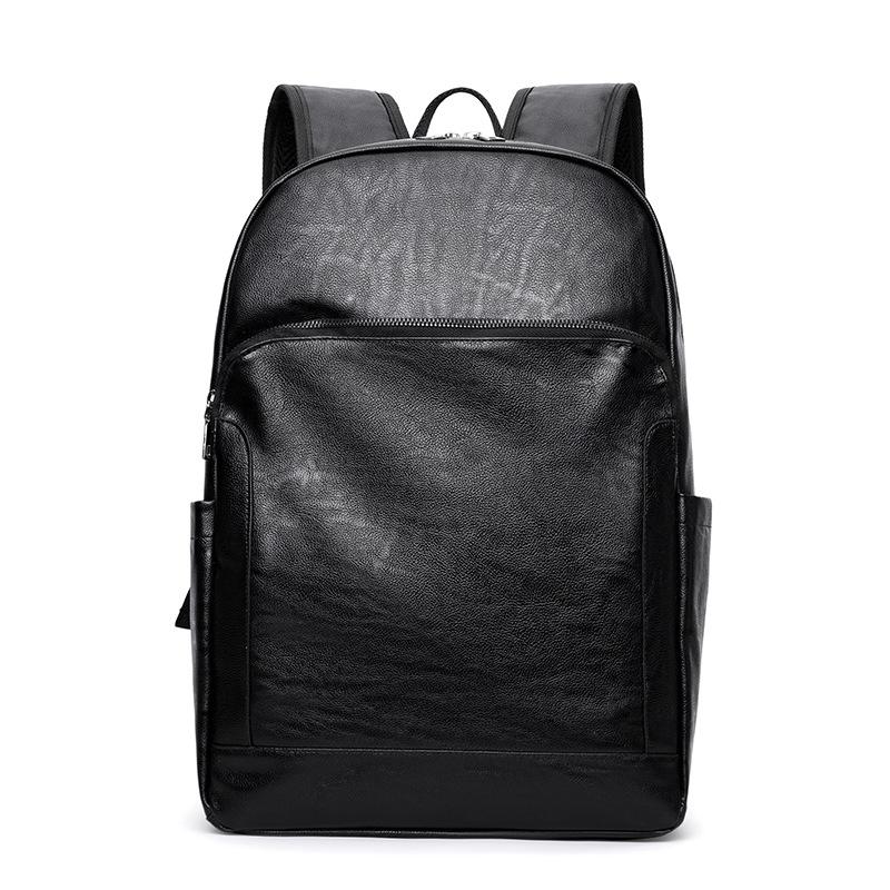 Men's Pu Leather Backpack, Simple and Lightweight, Business Trip Bag, Business Casual Large-capacity Computer Bag