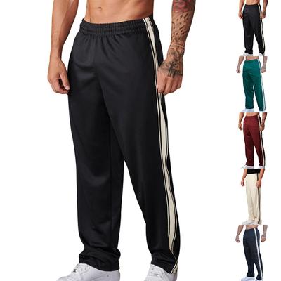 New Straight Men's Casual Pants Side Striped Sports Pants Men