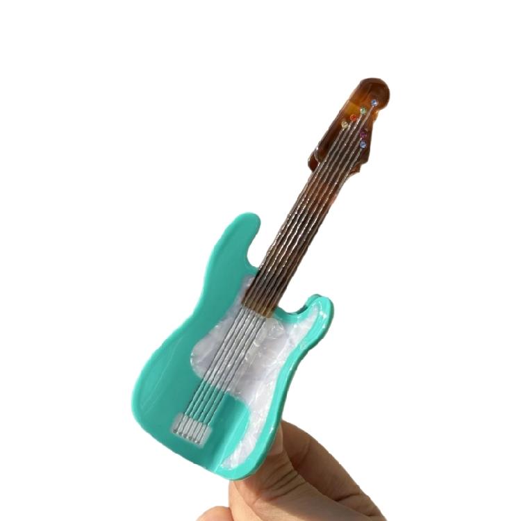 Acetate Hair Clip With Cartoon Tape Piano Design Musical Note Cassette Style For Trendy Women