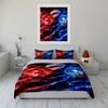 Anime Pattern Red and Blue Energy Bedding Set Bedding set (1 duvet cover, 2 pillowcases, duvet not included)
