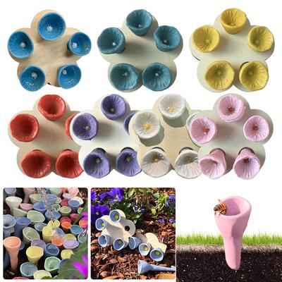 Bees Insect Drinking Cup Bee Drinking Fountain Cup Flower Shape Pollinator Drinking Cup with Nursery Cup & Holder for Beekeeping