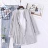 Camisa de Algodón Japonés de Primavera de Longitud Media para Mujer, Holgada e Informal