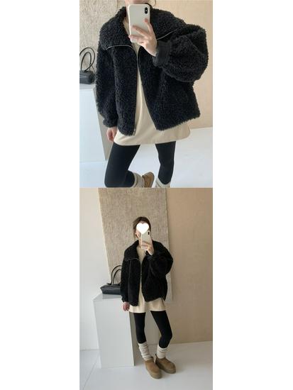 Women's Lamb Wool Thickened Short Jacket - Versatile Korean Fashion, Loose Fit & Slimming, Autumn/Winter Fuzzy Fur One-Piece.
