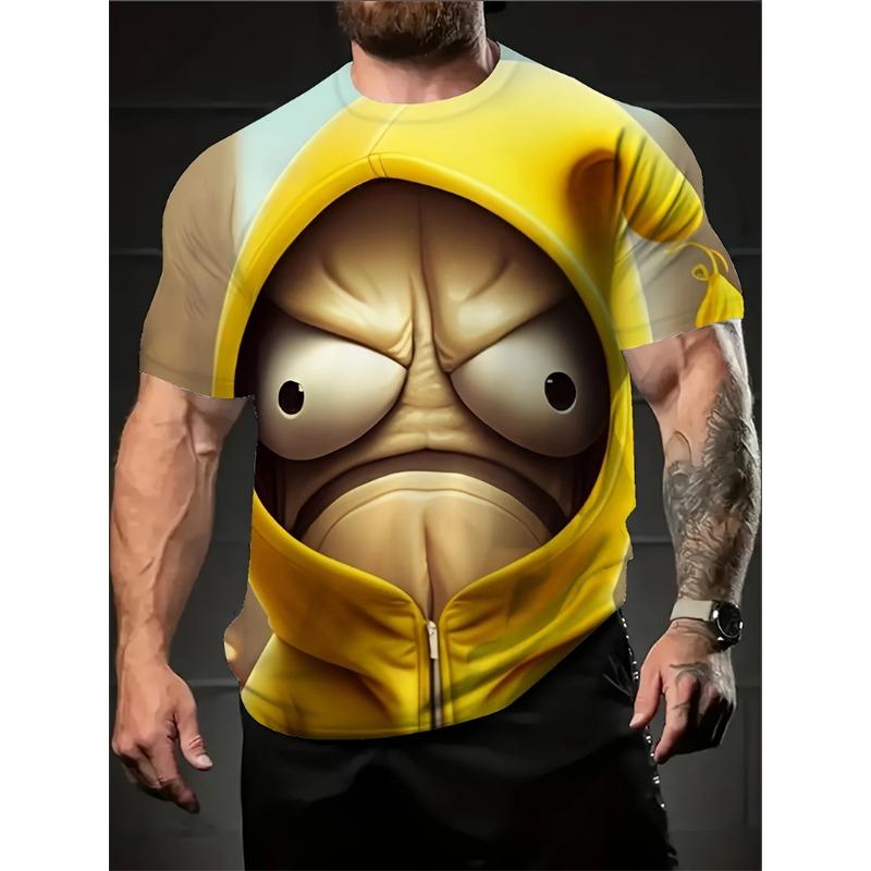 New Funny Fat Cat Printed Men's T Shirt Short Sleeve Unisex Summer Leisure Tees Animal 3D Print Fashion Crew Neck Cute Clothing