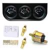 3IN1 Water Temperature Meter+Oil Temp Gauge+Oil Pressure Gauge with Radiator Hose Adapter 26MM-40MM Car Triple Meter Kits 12V