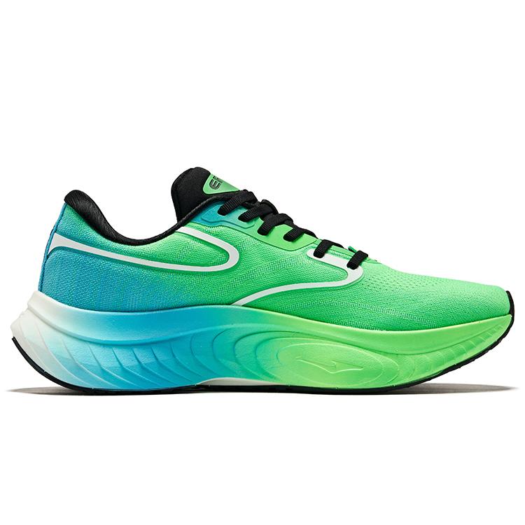 Erke Wu Xing Stable Comfortable Wide Running Shoes Men Sneakers Lime-Green Digital-Blue 51124303148-523