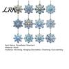 Ice Snow Theme Party Supplies 12 Pcs Wooden Snowflake Ornaments, Blue Winter Christmas Tree Hanging Decoration, Reusable Favors Double Sided