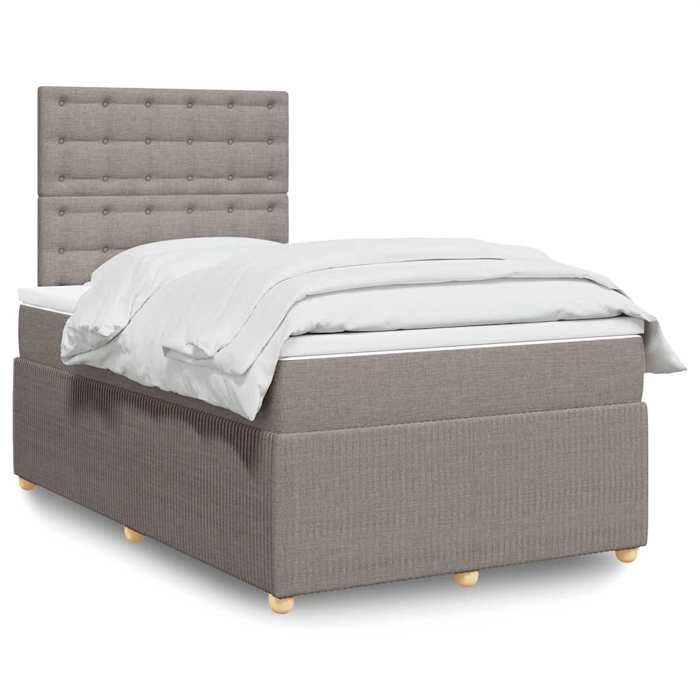 Maison Exclusive - Sommier à lattes de lit avec matelas Taupe 120x200 cm Tissu