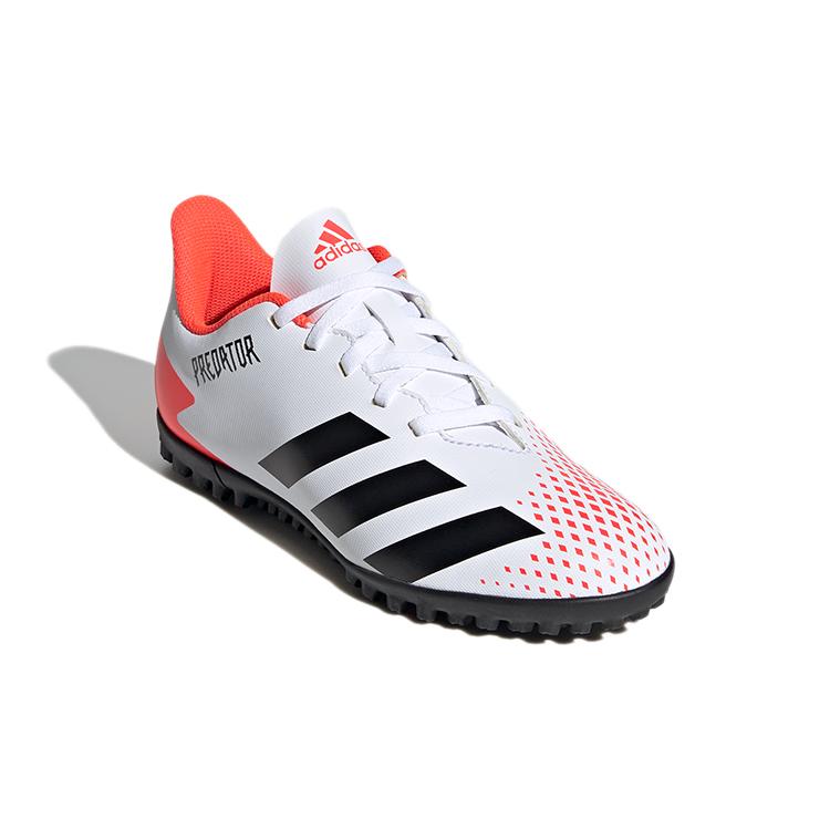 adidas PREDATOR Abrasion Resistant Low Top Kids' Soccer Shoes White Red Black Teenagers EG0933