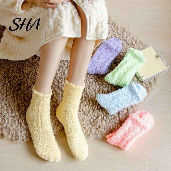 Thermal Coral Fleece Socks Thickened Plush for Women, Sleep Socks, Warm Non Slip House Winter Soft Floor Autumn Cold Weather Women