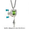 Collarbone Chain Luxury Fishing Reel Necklace Detachable Rotatable Fishing Reel Ring High-end Silver Men Neck Pendant Daily