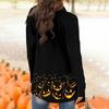 Dámský ležérní kardigan s halloweenským potiskem, top s dlouhým rukávem bez kapes