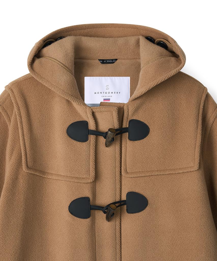 Montgomery Classic Herringbone Duffle Coat With Horn - Camel