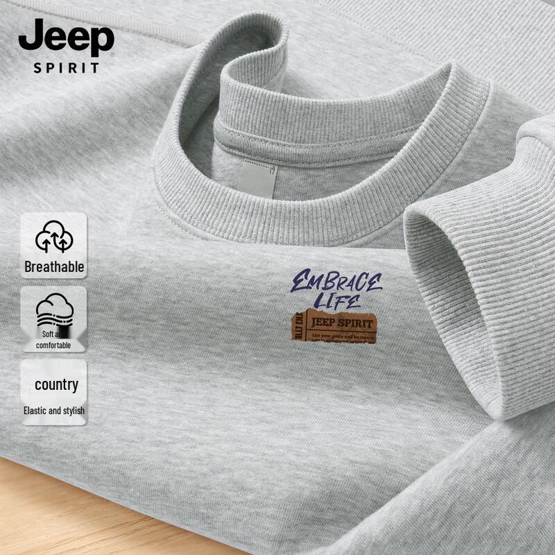 

JEEP SPIRIT Men s 2025 Casual Loose Round Neck Sweatshirt 3XL