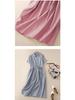 Xinxing 2025 Summer Cotton Linen Retro Short Sleeve Mid-Length Shirt Dress for Women