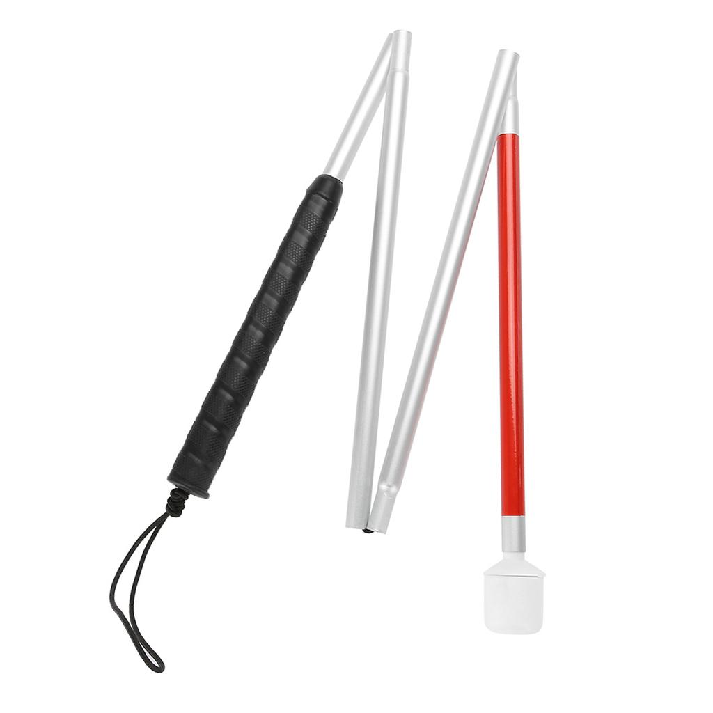 Folding Foldable Reflective Cane Crutch Portable Anti Shock Guide Walking Stick Blind People