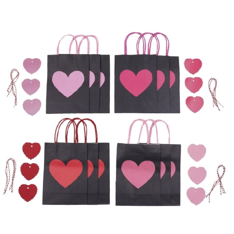 

Pack of 12 Eye Catching Heart Gift Bags Elegant Heart Gift Bags Present Pouches For Birthdays And Festival Event 1