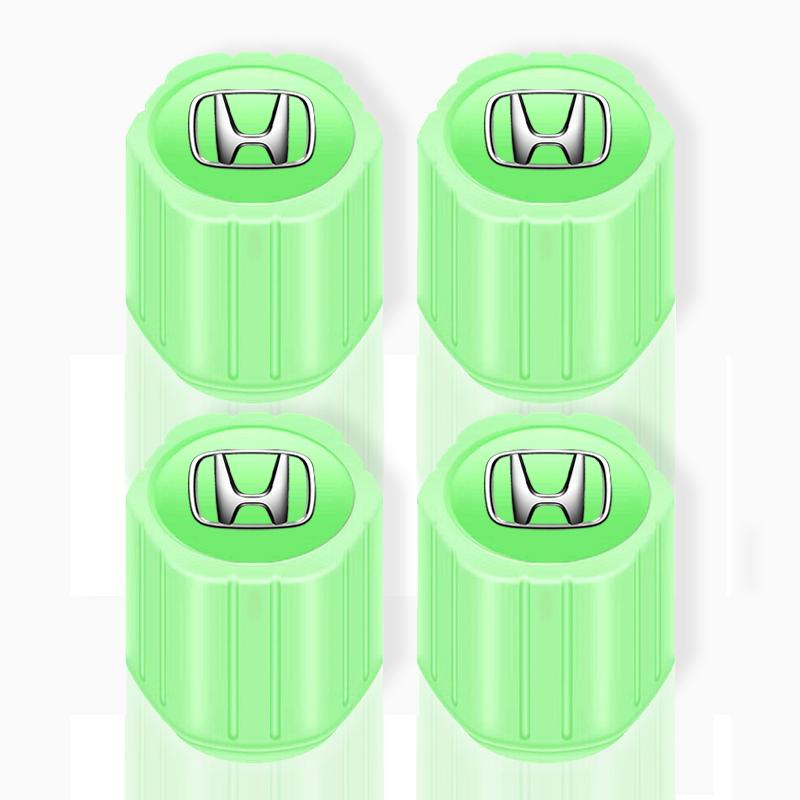 Luminous Car Tire Valve Caps Fluorescent Motorcycle Wheel Tyre For Honda Fit Mugen Insight Type S R VTEC Modulo Vezel RR SiPilot Fit XRV CRV HRV Dio