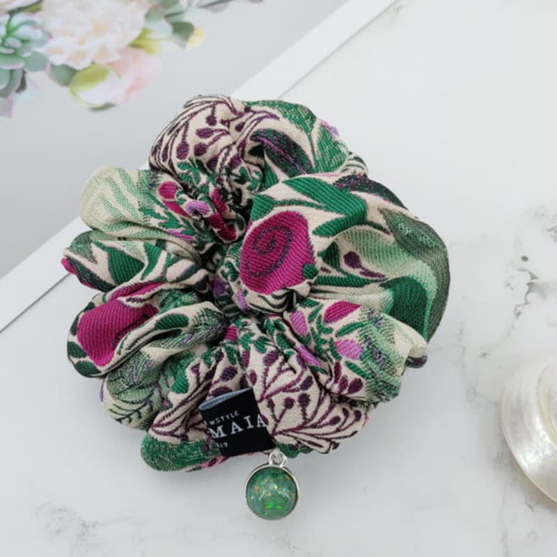 Maia Rose Jacquard Gopchang Shushu Hair Tie - Purple