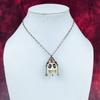 Howlite Pendant Titanium Bead Eyes & Skull Bone Face Pendant Copper Wire Wrapped Gemstone Jewelry