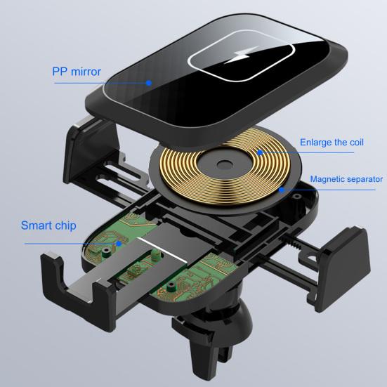 X11 Car Wireless Charger Automatic Fast Charging Portable 15W Qi Auto Smart Sensor Wireless Charger Phone Holder for Vehicle
