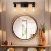 Farmhouse Bathroom Vanity Light Fixtures 3-Light Bathroom Light Fixtures Over Mirror Matte Black Vanity Light Industrial Vintage Wall Light Fixtures
