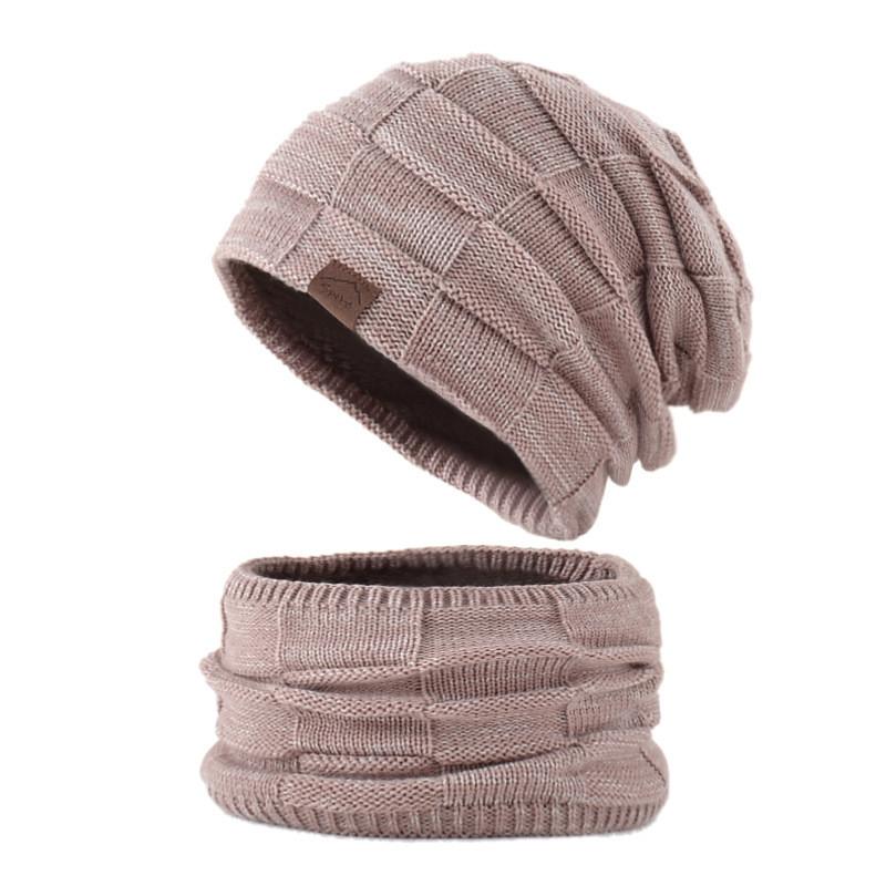 Knitted Hat And Scarf Set For Winter Warmth With Windproof Neck Protection For Casual And Fashion Use