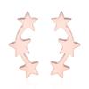 Stainless Steel Five-Pointed Star Moon Stud Earrings - Versatile Fashion Cartilage Jewelry
