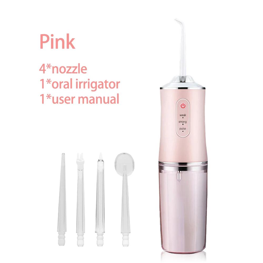 Water Flosser Munddusche USB Wiederaufladbar 220ml 3 Modi Tragbar Zahnwasserbehälter für Zähne Wasserdicht Zahnreiniger Flosser