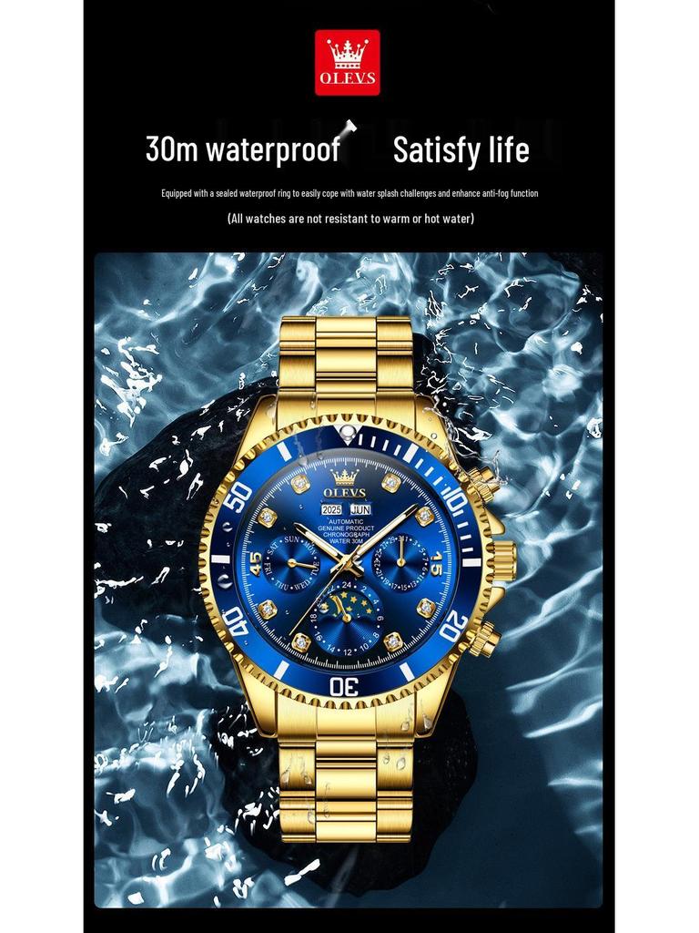 Olis Herren Automatikuhr Ewiger Kalender Daytona Panda Eye Mechanische Uhr