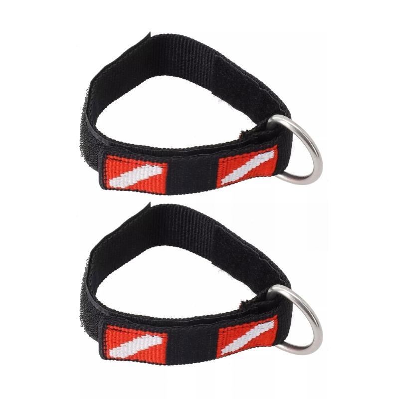 2Pcs Scubas Diving Wrist Strap Adjustable Wristband with Stainless Steel Rings Diving Camera Phone Wrist Strap Enduring 1